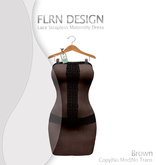 Strapless Lace Maternity Dress Brown