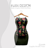 Roses Strapless Maternity Dress Green