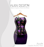 Roses Strapless Maternity Dress Purple