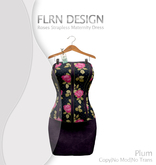 Roses Strapless Maternity Dress Plum