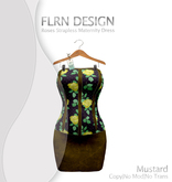 Roses Strapless Maternity Dress Mustard