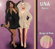 SleekChic - Una dress Pink & Beige BOXED