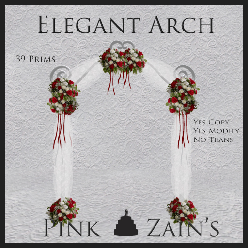 Elegant Wedding Arch - Red/White