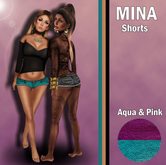 SleekChic - Mina Shorts Aqua & Pink