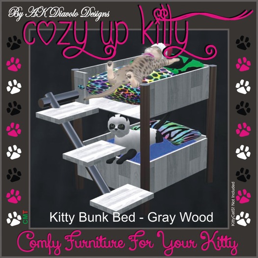 Kitty Bunk Bed - Gray Wood (Boxed)