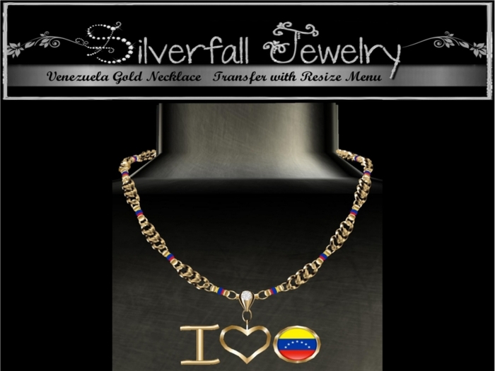 I Love Venezuela Gold Necklace