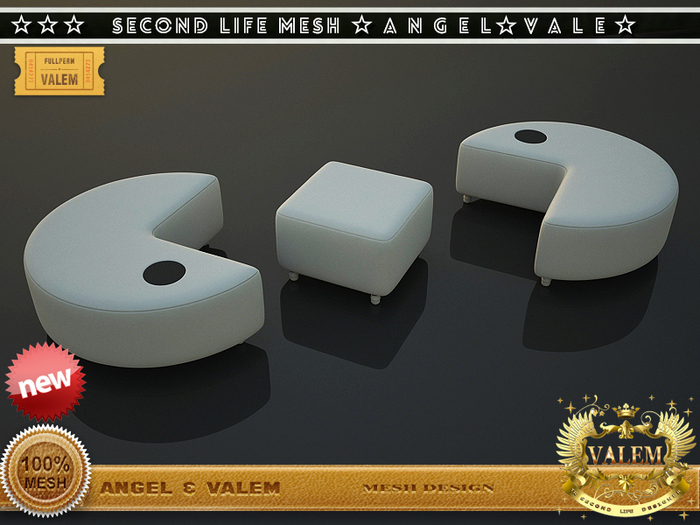 . :: VALEM ::.   Full Perm Mesh Soft Pacman Sofa Set