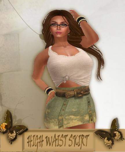 GREEN RUST HIGH WAIST SKIRT