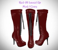 Red Laced up Knee Boots