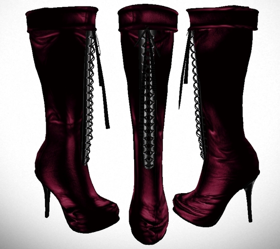 Pink Laced up Knee Boots