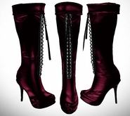 Pink Laced up Knee Boots