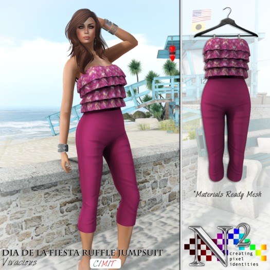 ::N2:: Dia De La Fiesta Ruffle Jumpsuit Vivacious