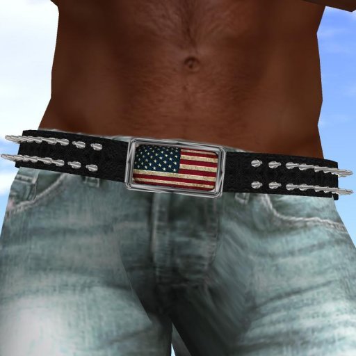 LOTE - USA Black Leather Belt w/studs