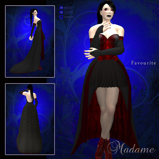Madame Haute Couture - Favourite, dark grey - red