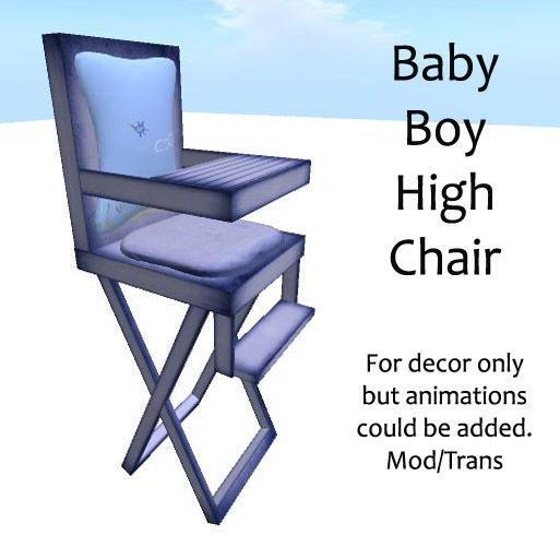 Baby Boy High Chair for decor only