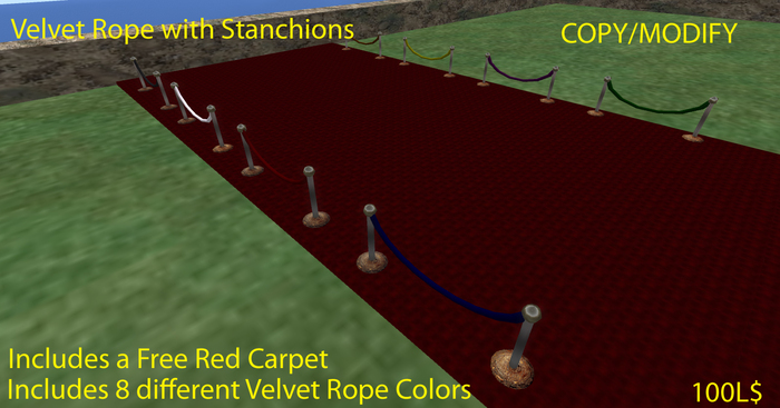 Velvet Ropes & Stanchions - In 8 Colors 