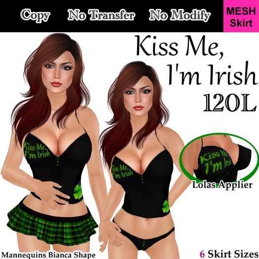 Short & Sweet Kiss Me, I'm Irish w/LOLAS