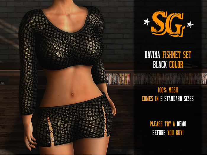 *SG* Davina Fishnet Set
