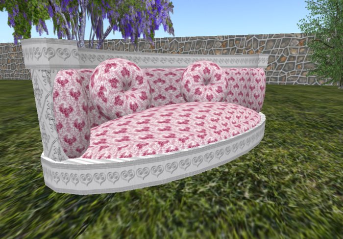 Victorian MLP couch  (red toile small print)