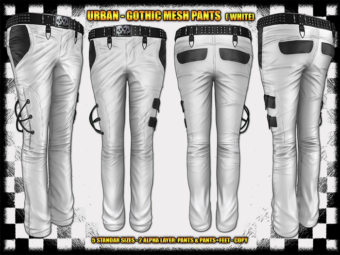 .:[UD]:. Urban-Gothic Fem Mesh Pants White