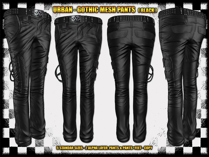 .:[UD]:. Urban-Gothic Fem Mesh Pants Black