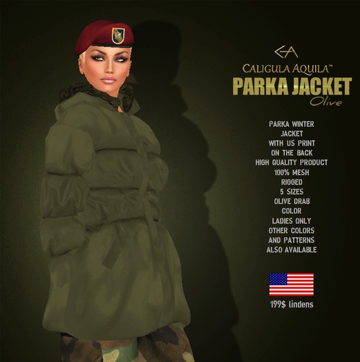PARKA JACKET LADIES OLIVE