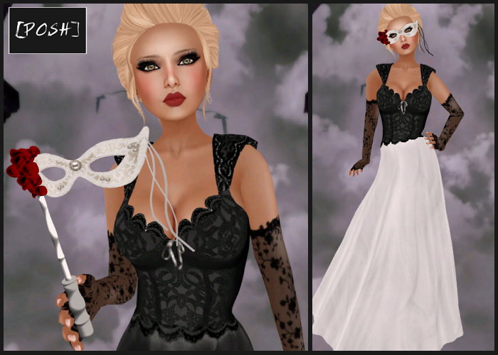 [POSH] Masquerade Ballgown (White)