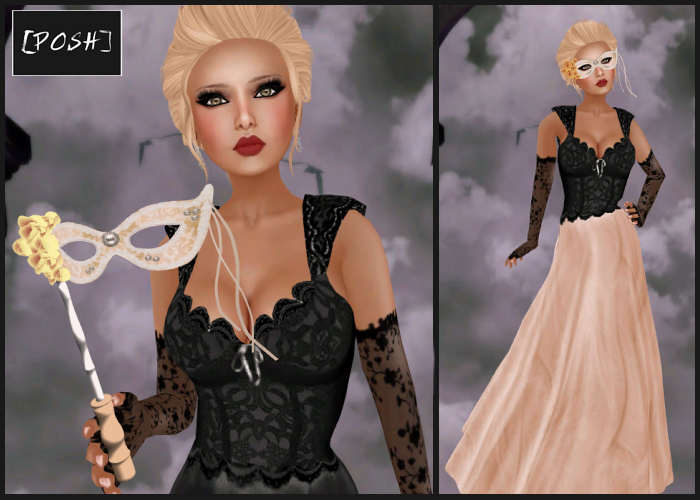 [POSH] Masquerade Ballgown (Peach)