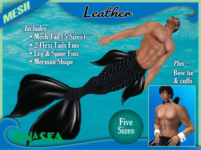 =LunaSea= Merman Outfit - Leather (5 Sizes)