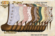 [SEW] full permission textures for Perfect Wirefly's Black & White Knot Boots - Floral