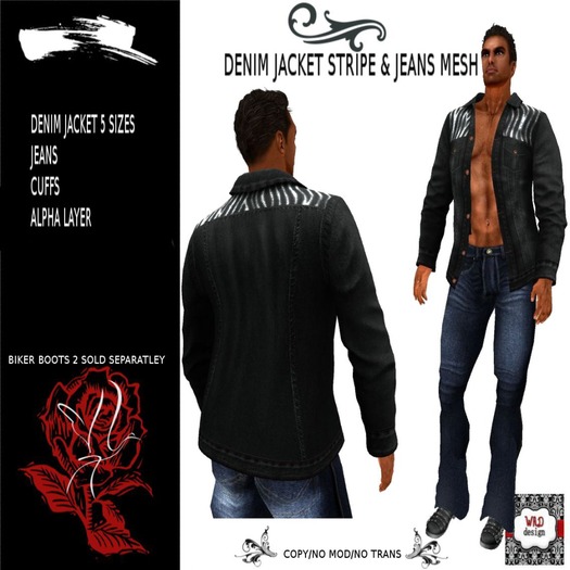 DENIM STRIPE JACKET &  JEANS