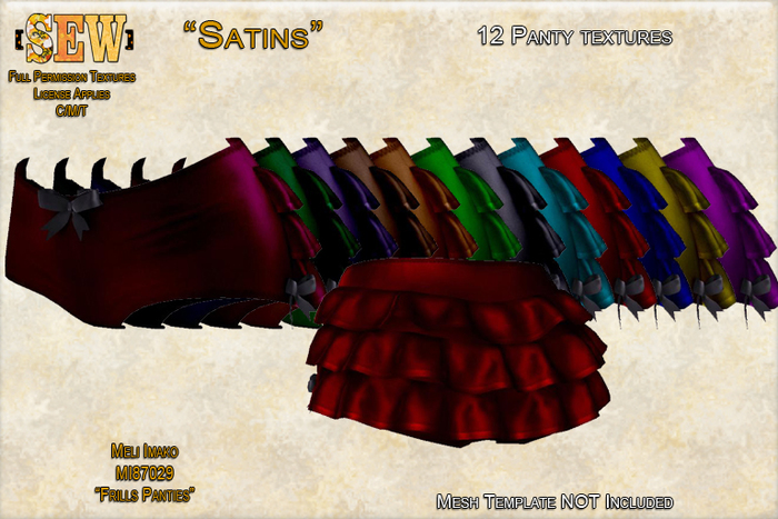 [SEW] Full Permission Textures MI87029 Frills Panties - Satins