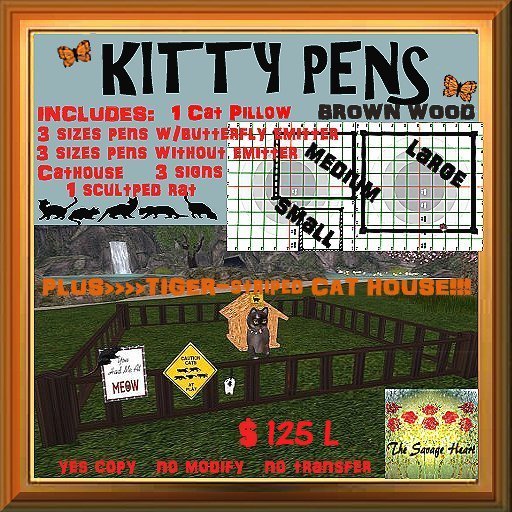 Cat Corral Brownwood Pen SET