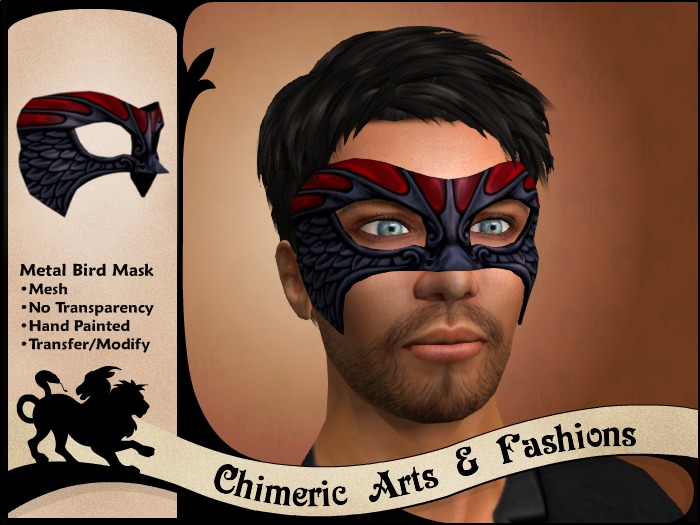 Metal Bird Mask (Ebony)
