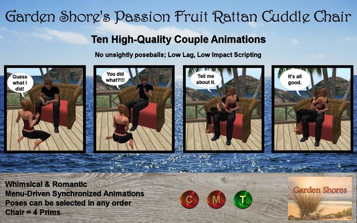 Rattan Cuddle Chair - Passion Fruit