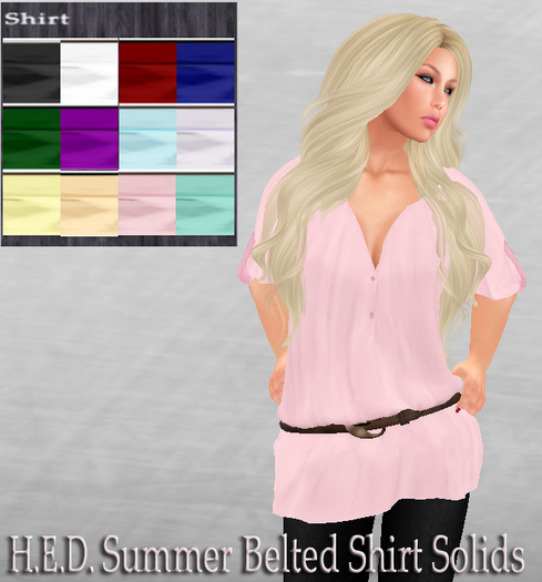 H.E.D. Verano con cinturón Shirt Sólidos