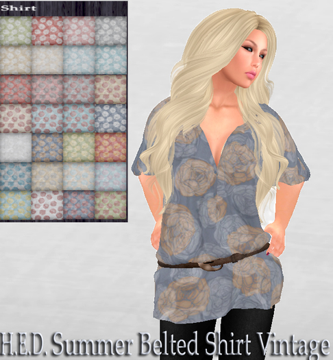 H.E.D. Verão com cinto shirt do vintage