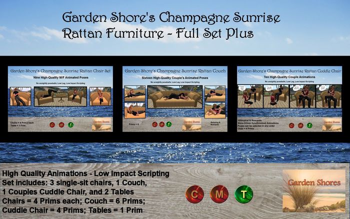 GS Champagne Sunrise Rattan Furniture Full Set