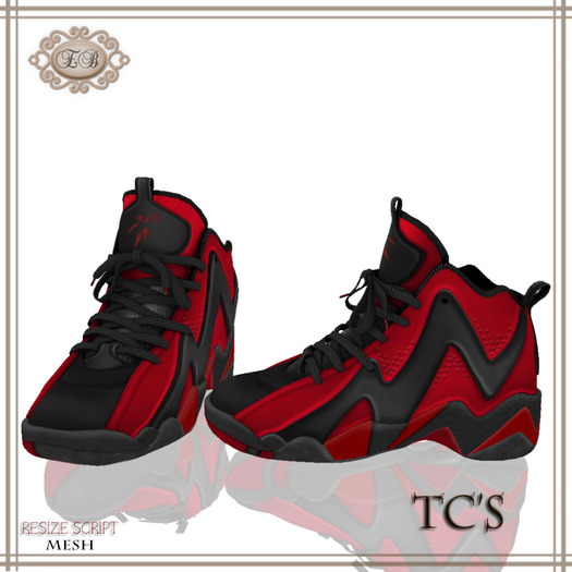 .:Ecce Bellus:. TC's Basketball Shoe-Red & Black