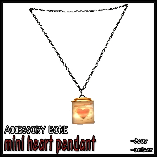 accessory bone mini heart pendant