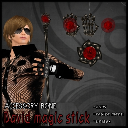 accessory bone David magic stick(Goth, Punk, Voodoo style)