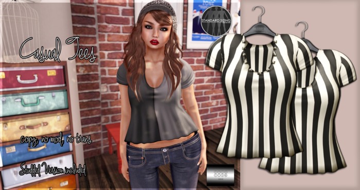 Casual Tee "Vertical Stripes" (mesh) - even.flow