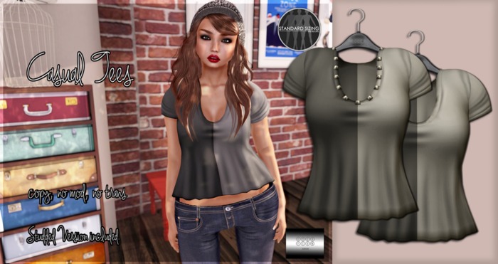 Casual Tee "Gray Stripe" (mesh) - even.flow