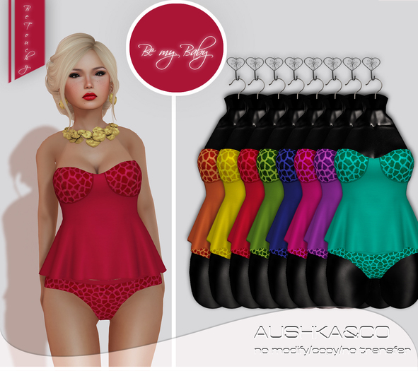 A&CO-Angels Lingerie-Top & Undies-Colorful-All with HUD