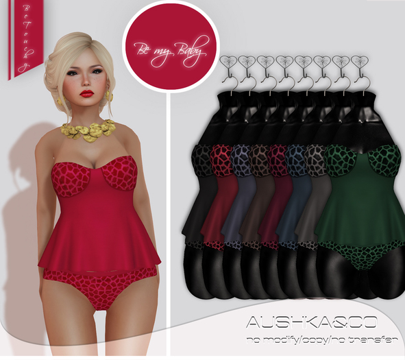 A&CO-Angels Lingerie-Top & Undies-Darks-All with HUD