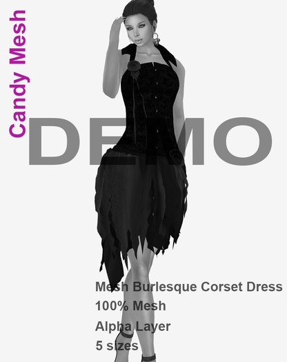 .::CM::. Mesh DEMO Burlesque Corset Dress