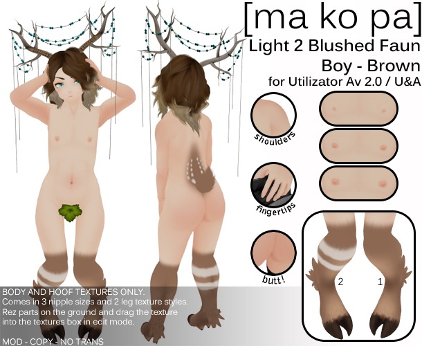 [ma ko pa] Light2 Blushed Faun Boy - Brown