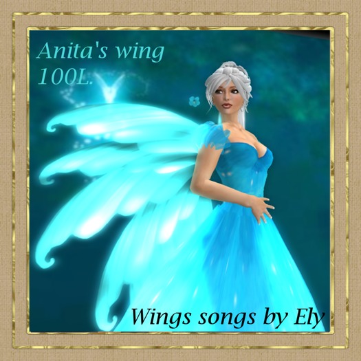 Elys anita wings teal w/flowers box