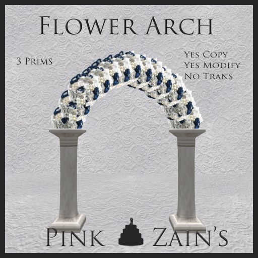 Flower Arch - Navy Blue/White