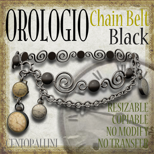 *CentoPallini* OROLOGIO [Chain Belt] Black